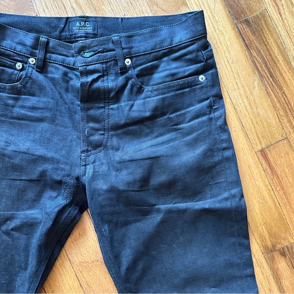 A.P.C. Petite Standard Raw Selvedge Denim in Charcoal Gray - Picture 4 of 13
